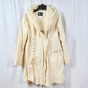 European HARVEY light cream long rain coat *